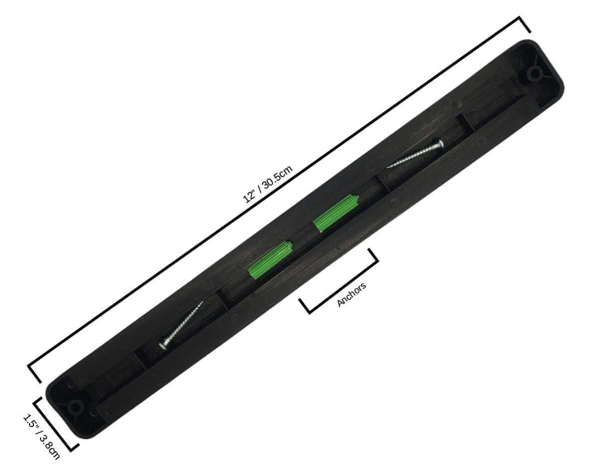 Kitchen Knife Set Kit | Black Handle, Black Magnetic Rack & Sharpener