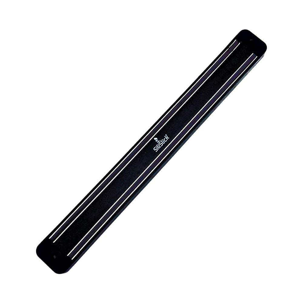 Kitchen Knife Set Kit | Black Handle, Black Magnetic Rack & Sharpener